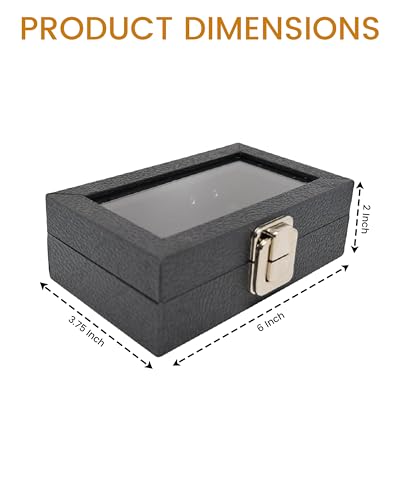Novel Box Black Leatherette Jewelry Display Case 6X3.75X2 Inches Small: 6X3.75X2