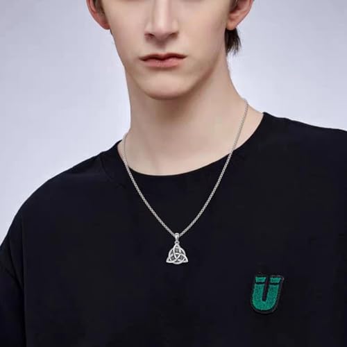 POPLYKE Celtic Urn Necklace for Ashes 925 Sterling Silver Celtic Knot Ashes Necklace Moon Star Urn Necklace Irish Cremation Jewellery
