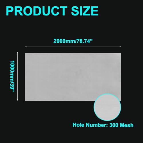 QUARKZMAN 300 Mesh Nylon Mesh Filter Woven Mesh Filter Cloth 78" x 39" White | For color home brewing