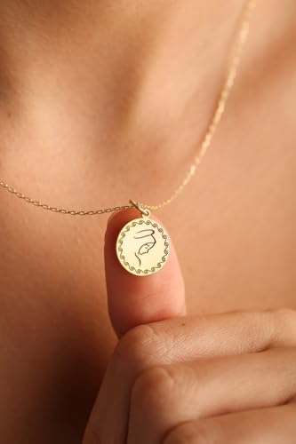 LKBEADS 925 Sterling Silver Virgin Mary Pendant Necklace Gold |LK_NLC_01452