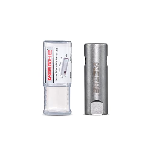 WERHE Adapter M14 for Earth Drill, Hardened Steel, Agitator, Polishing Machine | Internal thread, length 6 cm, diameter 2 cm, weight 100 g, fence post, well bore, assembly without tools
