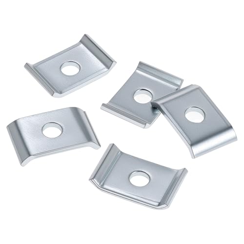 QWORK square strut channel saddle washers, 10-pack, for 1/2-inch bolts and 1-5/8-inch channel, galvanized steel
