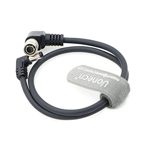 Uonecn Right Angle Hirose 4 Pin Male to Right Angle DC Jack for Sony F5 Camera to SmallHD Monitor 18"/45cm Right-angle 4pin to Right-angle DC