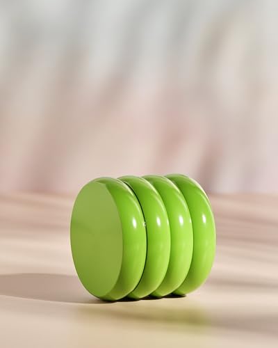 Ceramic Non-Stick Cloud Wavy Green Grinder 4 Part Metal Herb Grinder for Spices with Pollen Scraper and Micron Screen 55mm