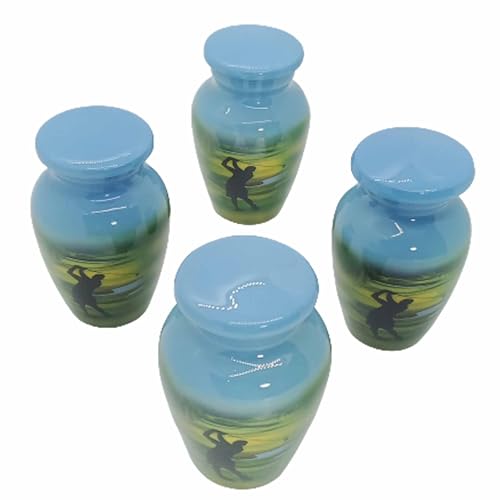 UR Keepsake Urn Set of 4-Perfect Golf Man Keepsake Cremation Urn for Human Ashes with Velvet Box & 4 Velvet Bag-Mini Keepsake Urn - Affordable Urn (3 cu.in x 4pcs)