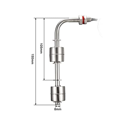 Sourcingmap Stainless Steel Float Switch for Water Pump Tank Swim Pool Garden Pond Liquid Water Level Sensor M11 162mm Length
