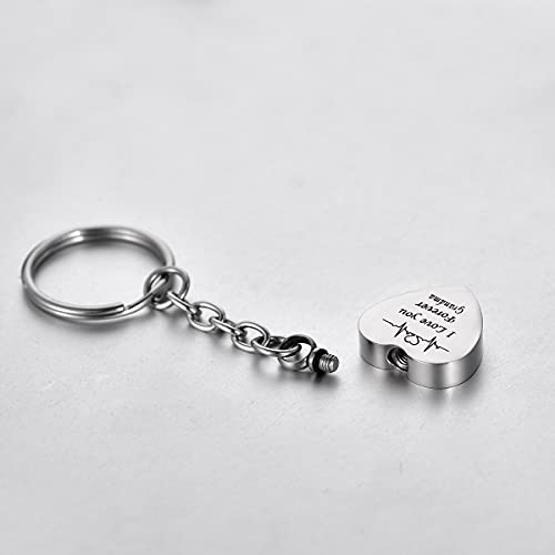 Heartbeat I Love You Forever Family Memorial Keepsake Cremation Jewelry for Ashes Urn Keychain Grandma