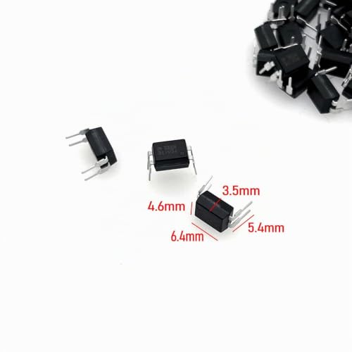JZK PC817C Optocoupler 2.54 mm DIP 4 Pin 4-Pin 4-Pin Photo Coupler for Mounting, High Density Mounting Type Optocoupler IC, Photoelectric Coupler Pack of 50