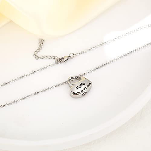 Cremation Urn Jewelry for Ashes, Ash Keepsake Urn Necklace for Man Women,Waterproof Memorial Pendant with free filling kit & velvet box Papa
