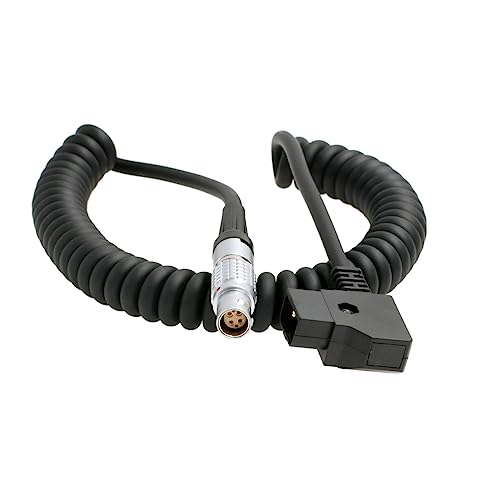 D-tap Coiled Power Cable for RED Komodo-X V-Raptor Scarlet Epic DSMC2, DJI Ronin 4D Camera Female 6 Pin Straight Coiled 60cm