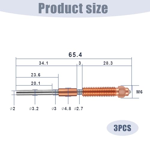 K1C Nozzle, 0.4mm 3D Printer Hard Steel Nozzle Replacement for Creality K1C Ender 3 V3 Ender 3 V3 Plus 3D Printer Parts Accessories (3pc)