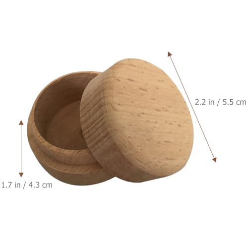 ARTIBETTER Small Boxes 3pcs Round Wooden Ring Boxes with Lid Small Earring Display Box Wooden Keepsake Box for Jewelry Earrings Necklace Proposal Engagement Birthday Wedding Ring Box (Pack of 2) 5.5X5.5X4.3cm (Pack of 2)