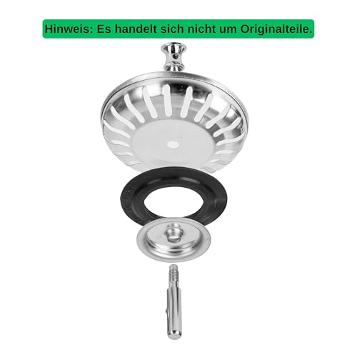 Sink Strainer Basket, 1 Pack, Compatible with IKEA LILLVIKEN 70311541, Diameter 80 mm Strainer Basket, Made of Stainless Steel, Basket Spigot with Ball, Improved Filter Function, Replacement Part for Lillviken Kitchen Sinks Strainer Basket Set, 1 Pack