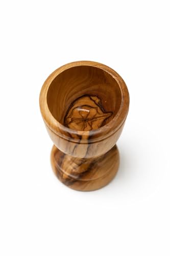 Zuluf Olive Wood Communion Wine Cup Set, 10 Count, 2.8 Inch Small Goblets, Handcrafted Bethlehem Holy Land, Eucharist Church Chalice Cups for Christian Worship & Religious Ceremony