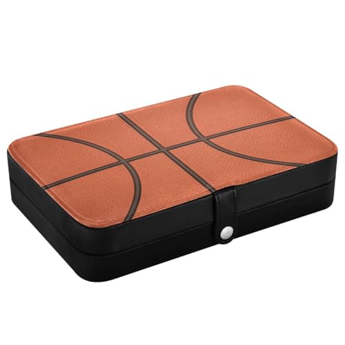 Bolaz Leather Jewelry Box Jewelry Case Storage Box Basketball For Rings Earrings Necklaces pattern 1