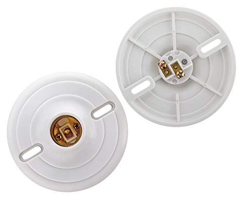 Isolatech 1x E27 Plastic Wall Mount with Drill Holes (Max. 250 V/4 A) | For LED and energy-saving lamps, easy installation, suitable for kitchen, refrigerator, bathroom and living rooms 1 piece.