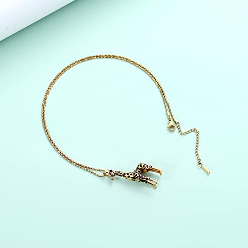 Yinplsmemory Cremation Jewelry Animal Giraffe Urn Necklace for Ashes for Women/Men Keepsake Ashes Holder Urn Locket Pendant Necklace for Human/Pet Ashes Gold
