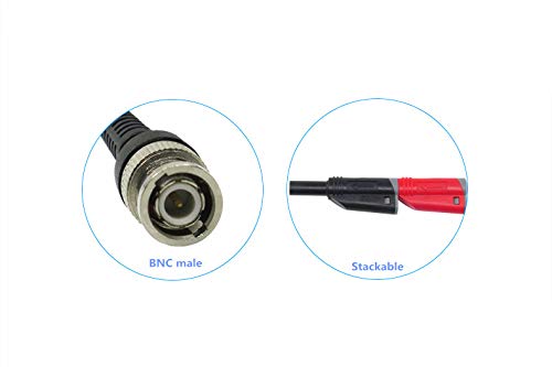[Australia - AusPower] - & Analysis Instruments Digital Multimeters & Oscilloscopes - BNC Q9 to Dual 4mm Stackable Shrouded Banana Plug with Test Leads Probe Cable 100CM 
