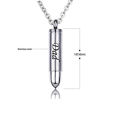 Bullet Urn Necklace for Ashes Celtic Cross Keepsake Cremation Memorial Pendant Jewelry Dad