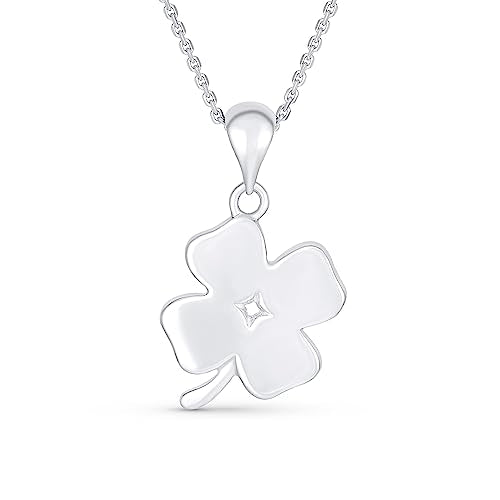 Bling Jewelry Celtic Saint Patrick's Irish Good Luck Sparkling Green Crystal Clover Shamrock Dangle Pendant Charm Necklace For Women Teens .925 Sterling Silver