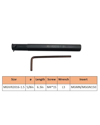 MGIVR2016-1.5 Slot Cutting Tool 5/8 Inch Groove Lathe and MGMN150 Inserts