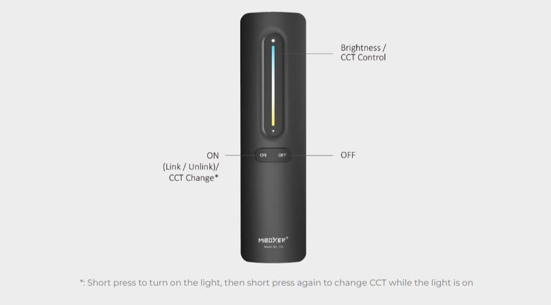 [Australia - AusPower] - Miboxer C3 CCT Color Temperature Remote Controller, Black 1 Zone CCT Remote, Color Temperature and Brightness Adjustable 