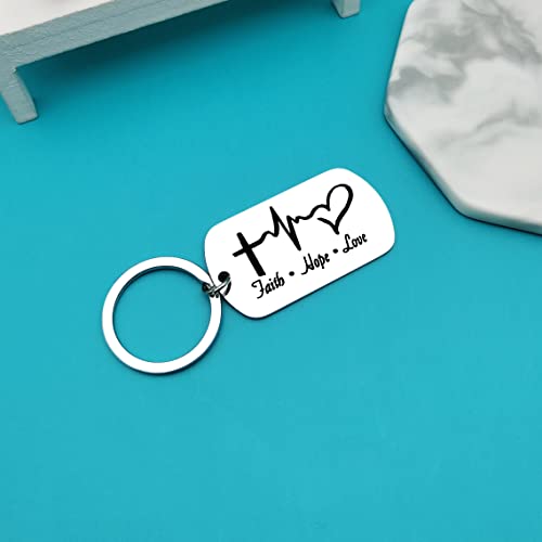 Ximalun Christian Gifts Keyring Bible Verse Keyring Baptism Gifts Inspirational Religious Gifts Communion Gifts Christian Gifts for Women Men Girls Boys Silver4
