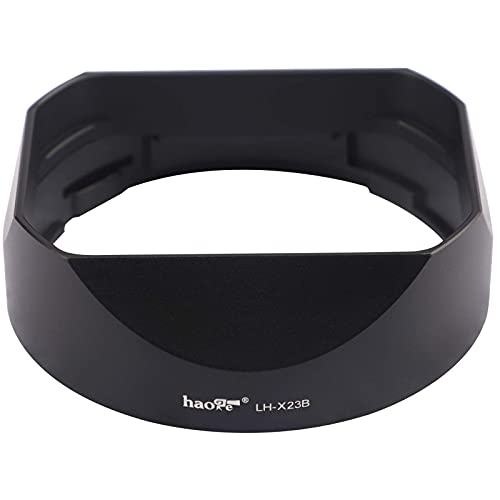 Square Metal Lens Hood for Fujifilm XF 23mm F1.4 R, Fuji XF 56mm F1.2 R and Fujinon XF 56mm F1.2 R APD Lens Replaces Fuji LH-XF23 Lens Hood Haoge LH-X23B Dedicated Shade with Metal Cap