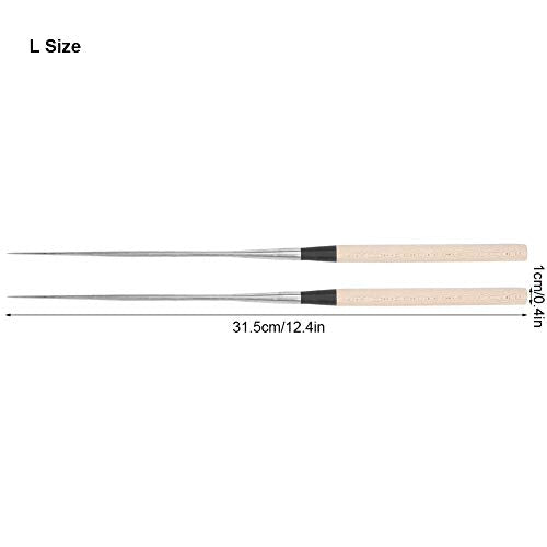 Sushi Chopsticks, Stainless Steel Japanese Chopsticks with Wood Handle, 12in Long, for Hotpot Noodles, Chef's Plating Tools, Reusable Moribashi Chopsticks L