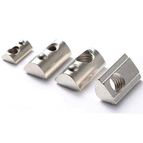 Generic M8 T-slot half round spring ball loaded nuts for 3030 aluminum extrusion profiles, 30 pieces