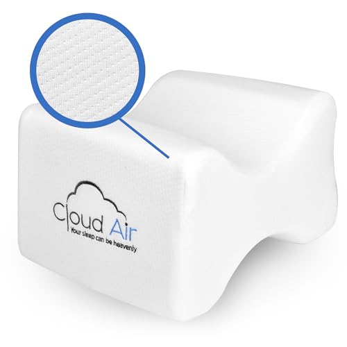 Vaunn Medical Cloud Air Side Sleeper Memory Foam Knee Pillow and Leg Positioner Cushion to Soothe Back, Leg and Hip Discomfort