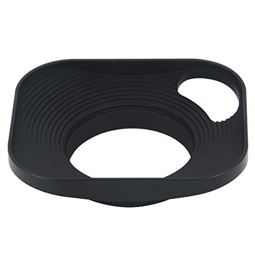 Haoge LH-B39P 39mm Square Metal Screw-in Lens Hood Hollow Out Designed with Cap for Leica Rangefinder Camera with 39mm E39 Filter Thread Lens Black
