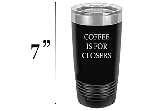 Rogue River Tactical Funny Realtor Real Estate Sales 20 Oz. Travel Tumbler Mug Cup w/Lid Vacuum Insulated Coffee Is For Closers Gift Salesperson Associate (Pack of 2) 20 Ounces (Pack of 2)