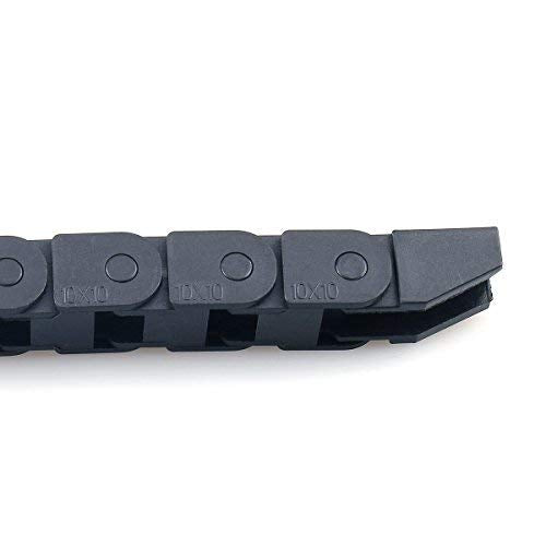 [Australia - AusPower] - URBEST 10mm x 10mm Black Plastic Flexible Nested Semi Closed Drag Chain Cable Wire Carrier 1M for Electrical Machines 10x10mm 