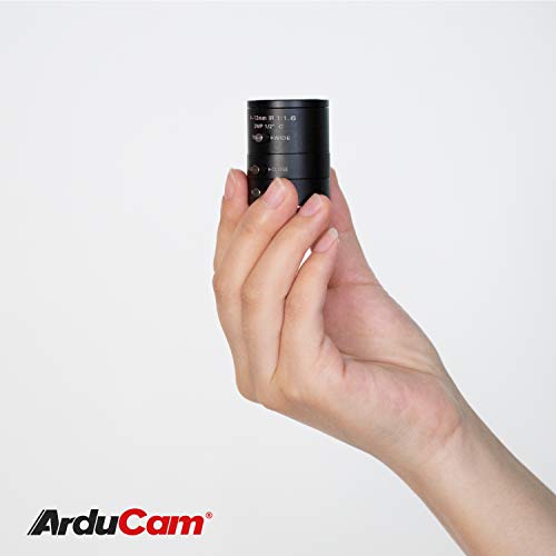 Arducam 4-12mm Varifocal C-Mount Lens for Raspberry Pi HQ Camera, with C-CS Adapter, Industrial Telephoto Lens