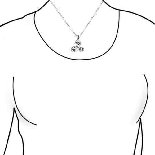 Bling Jewelry Ancient Spiritual Small Celtic Viking Triquetra Shape Trinity Spiral Knot Triskele Pendant Necklace For Women Teens Oxidized .925 Sterling Silver
