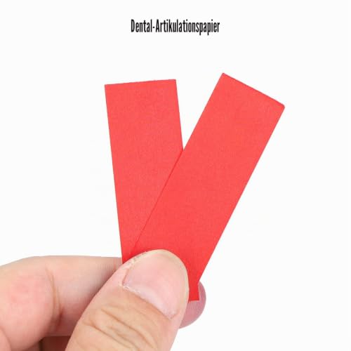 300 Sheets Occlusion Paper Dental, Bite Articulation Paper with Plastic Dispenser, Double-Sided Occlusion Foil Tooth, for Occlusal and Interproximal Adjustments (Red) Red