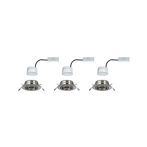 Paulmann Recessed Light Base Set LED 3x5 W ww eis LED Coin Non-dimmable Brushed Iron