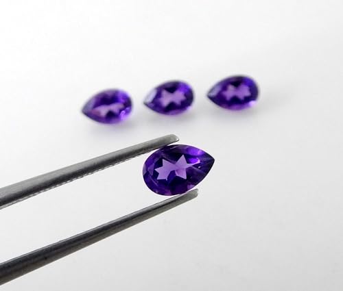 Natural Amethyst Citrine Garnet Iolite Peridot pear 4x6mm faceted brilliant cut AAA quality loose calibrated gemstones for jewelry making BOX 1–Amethyst Pear 4X6mm=4 Pcs