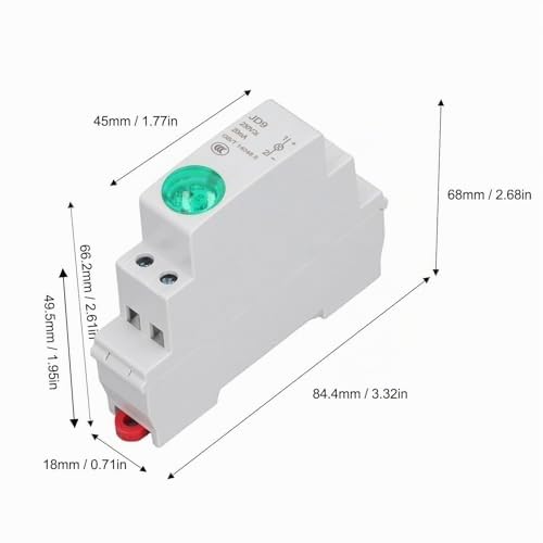 Industrial Indicator Light, DIN Rail Mount, LED Indicator Light, Circuit Signal Indicator for Distribution Box, CNC Lathes, Workshops, AC DC 230V (GREEN) Green
