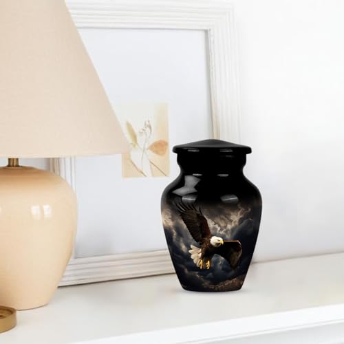 Black Eagle Fly Urns for Ashes Adult Male -Small Urn for Ashes Adult man Black Eagle Fly Small