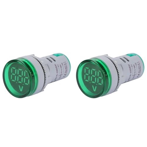 [Australia - AusPower] - Garosa 2Pcs Digital Display Voltage Indicator 6 to 100V Round Head LED Voltage Tester DC Voltage Meter Indicator Round Lamp Tester 