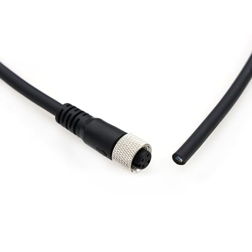 SZRMCC M12 A-Code 4 Pin Female to Bare Wire Sensor Actuator Cable for Industrial Camera Fieldbus Network Modules IO Link 22AWG (10m) Straight 4pin Female 10m