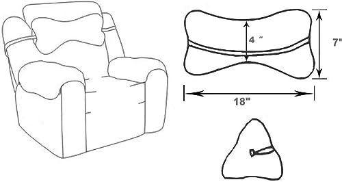 Head Recliner Pillow Adjustable Cotton Headrest Pillows for Recliner Chairs, Pain Relief Neck Support Pillow for Travel Home Sofa Armchair with Zipper Cover (Camel) Camel