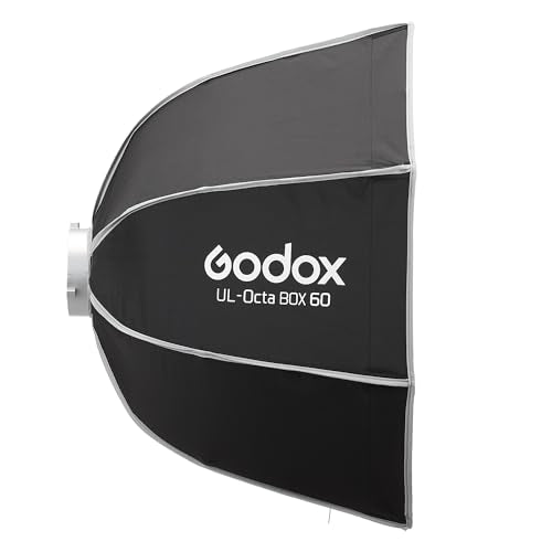 Godox 24" Foldable Octagon Softbox, Quick Release Strip Soft Box 24"