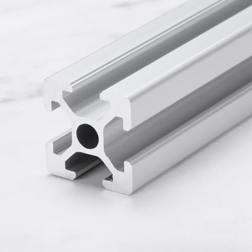 sourcing map 4 Pcs T Slot 2020 Aluminum Extrusion Profile European Standard 350mm x 20mm Linear Rail Extrusion Frame for 3D Printer, CNC, DIY (Silver Tone)