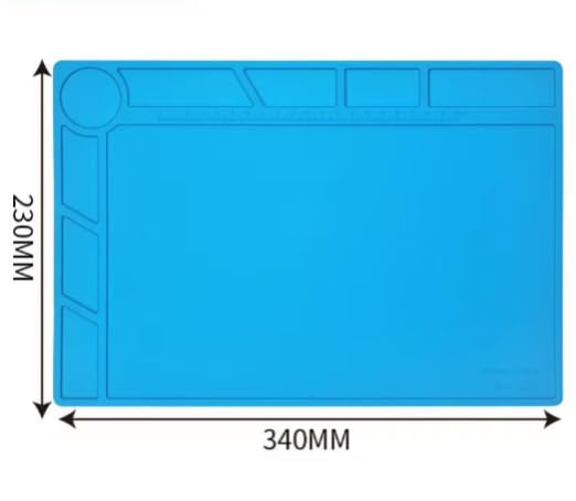 Silicone Repair Mat, 23 x 34 cm Soldering Mat, Magnetic Electronics Work Mat, Soldering Pad, Heat Resistant, Antistatic Insulation, Silicone Pad, Industrial Repair Mat, PCB Board Maintenance Pad for