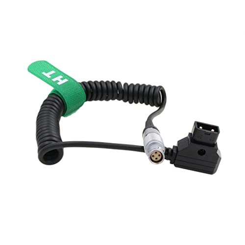 DC Power Cable Coiled for Canon C300 MK II / C200 / C200B Camera, D-tap to 4 Pin V-Mount 16.7V DC Coiled cable Straight 4-pin