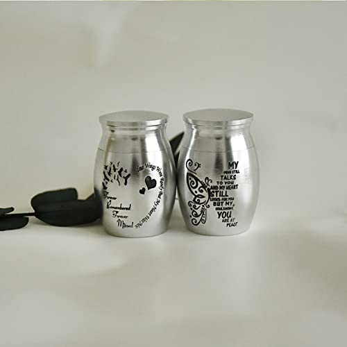 Aluminium Mini Urns - Set of 4, 1.57 Inch High, Keepsake Urns for Human/Pet Ashes Silver