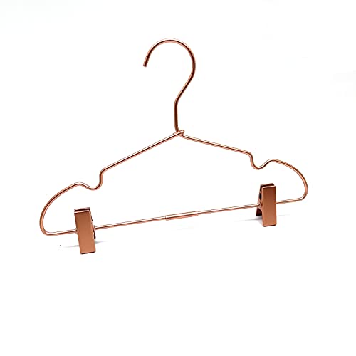 Metal Hangers Baby Clothes 12.5" Rose Gold Clips Hanger Children Kids Pants Hanger Display and Storage 10Pack 10